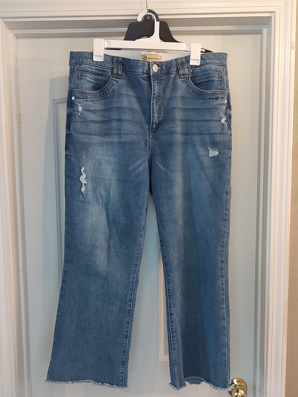 Democracy Light Blue Distressed Wide-Leg Jeans